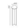 IP44 Mir R 70 Poller lampadaire