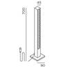 IP44 Lin 70 Base Connect Poteau de Jardin