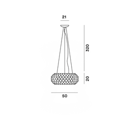 Foscarini Caboche Plus Media Mylight Susp. 10M Lampe A Suspension