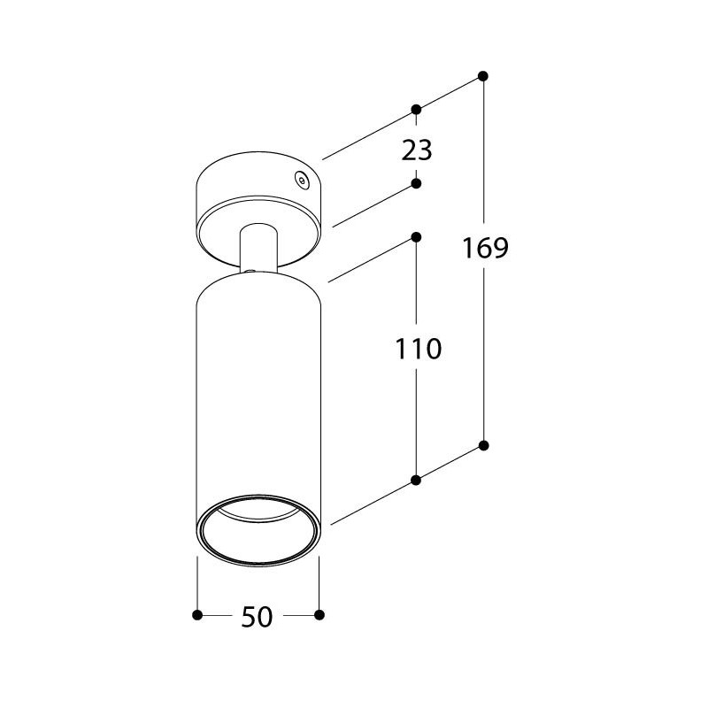 TAL TWIST SURFACE MOUNTED BASE 230V 36° MAINS DIMM Plafonnier