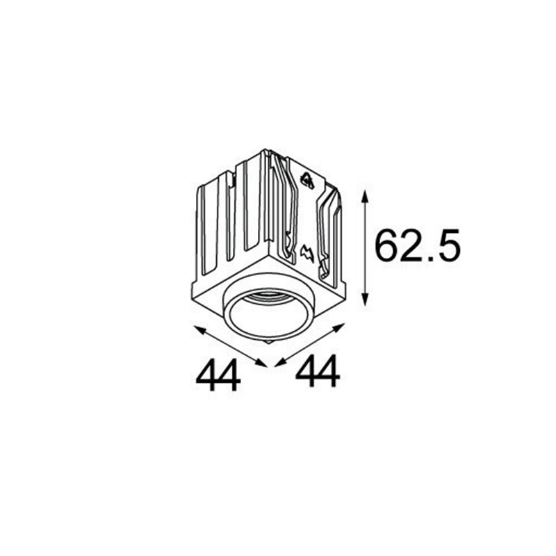 Modular Qbini round out LED GE Lumière encastrée - Noir - 2700K - Flood - Outlet