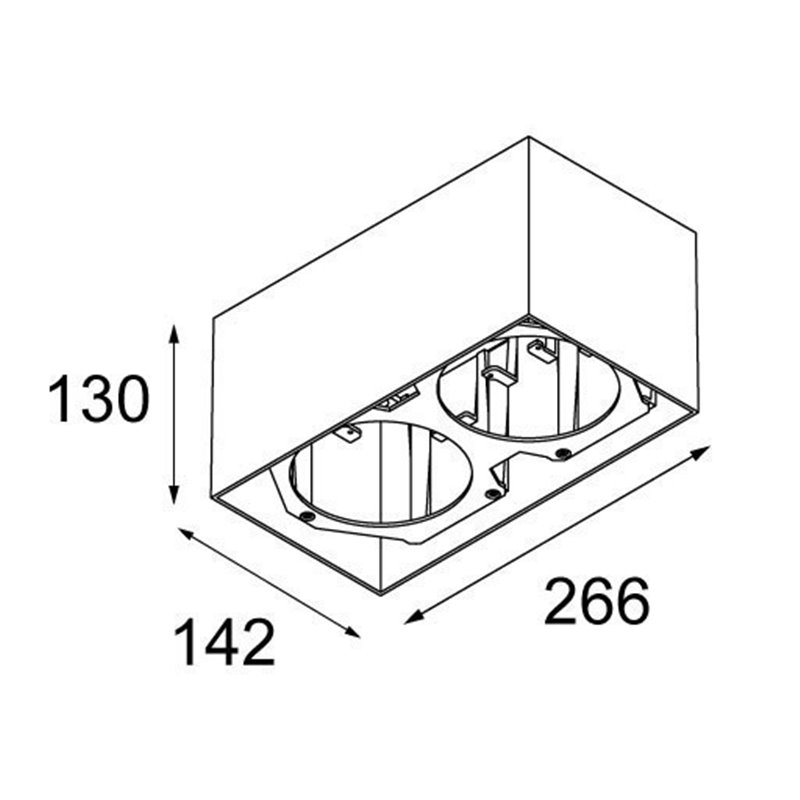 Modular Lighting Smart surface box 115 2x LED GI Deckenlampe