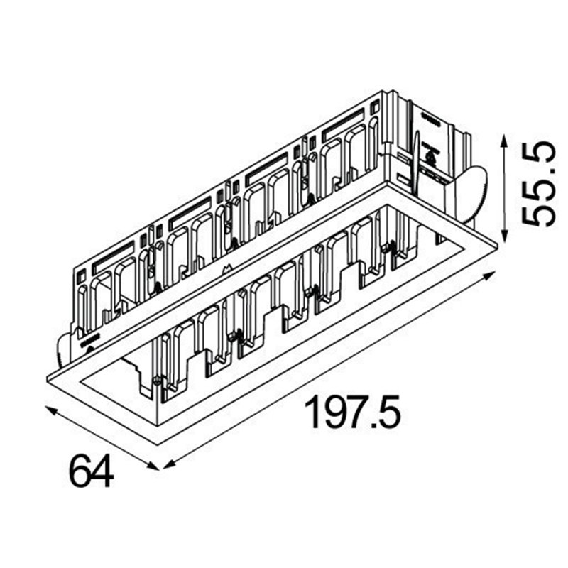 Modular Qbini frame 4x Spot encastré