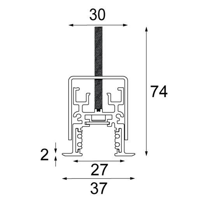 Modular Lighting Pista track 48V recessed (flange) profile 2m Schienenbeleuchtungssystem