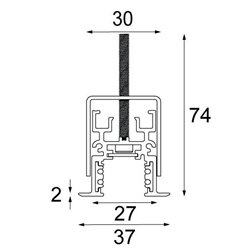Modular Lighting Pista track 48V recessed (flange) profile 3m Schienenbeleuchtungssystem