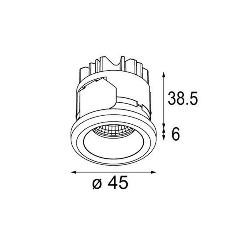Modular Médard 42 recessed LED GE Lumière encastrée