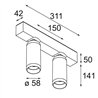 Modular Kogel Surface Adjustable 58 2x LED Plafonnier / Applique