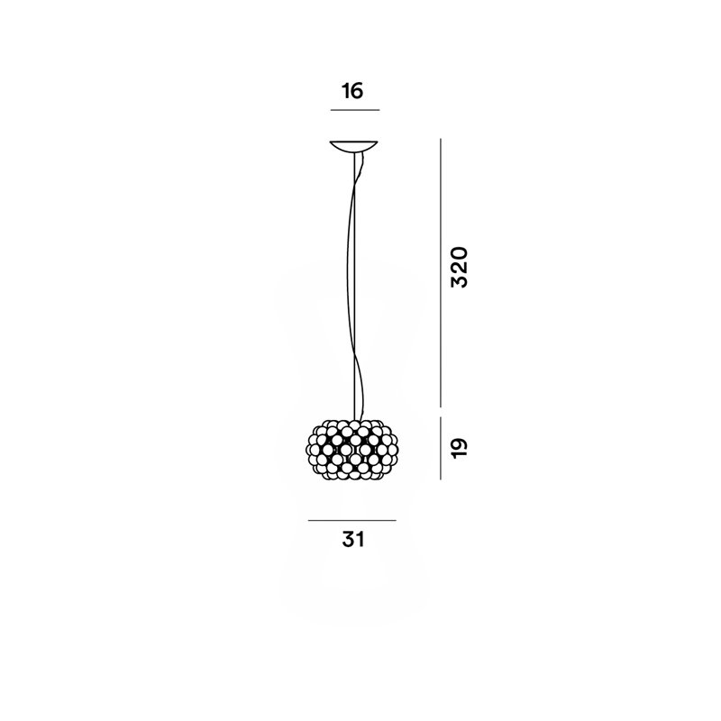 Foscarini Caboche Plus Piccola Susp. 10M Lampe A Suspension