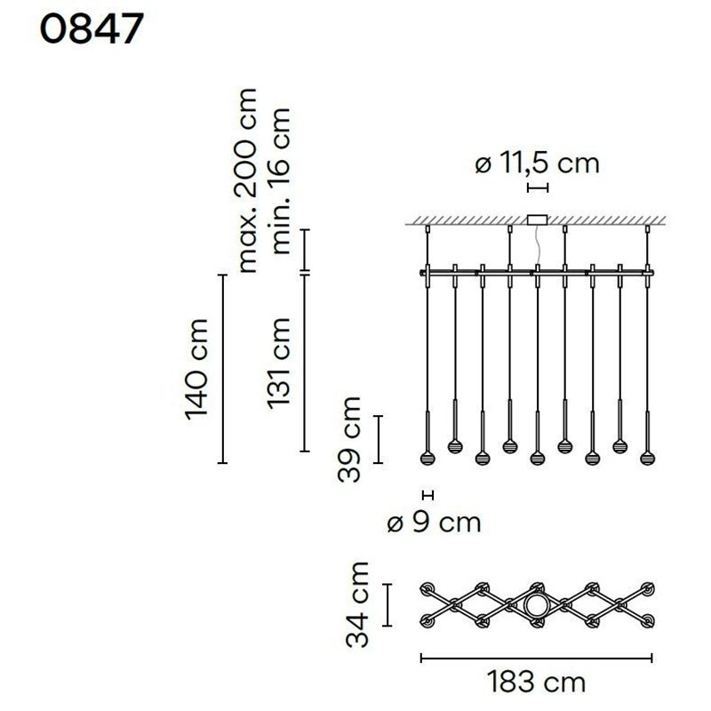 Vibia Algorithm 14X Double Lineal Recessed lampe a suspension