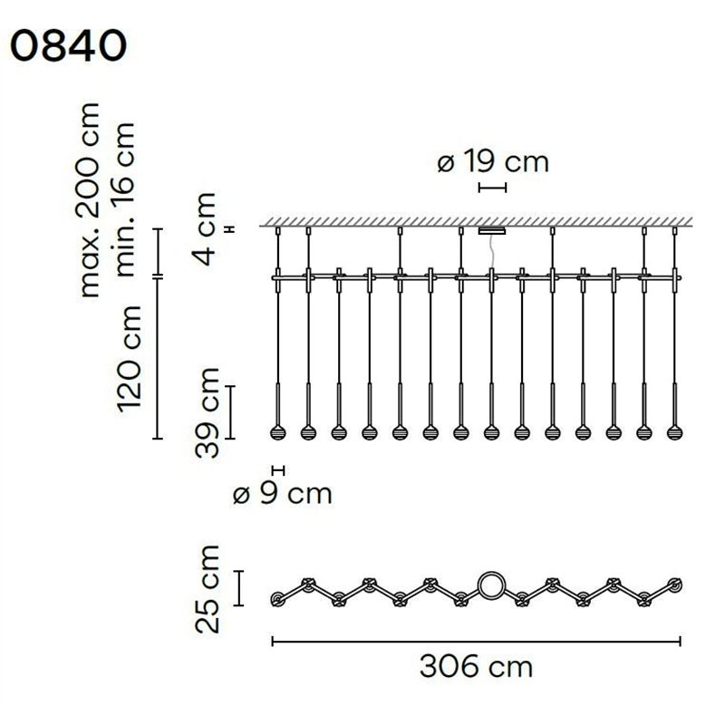 Vibia Algorithm 14X Lineal lampe a suspension