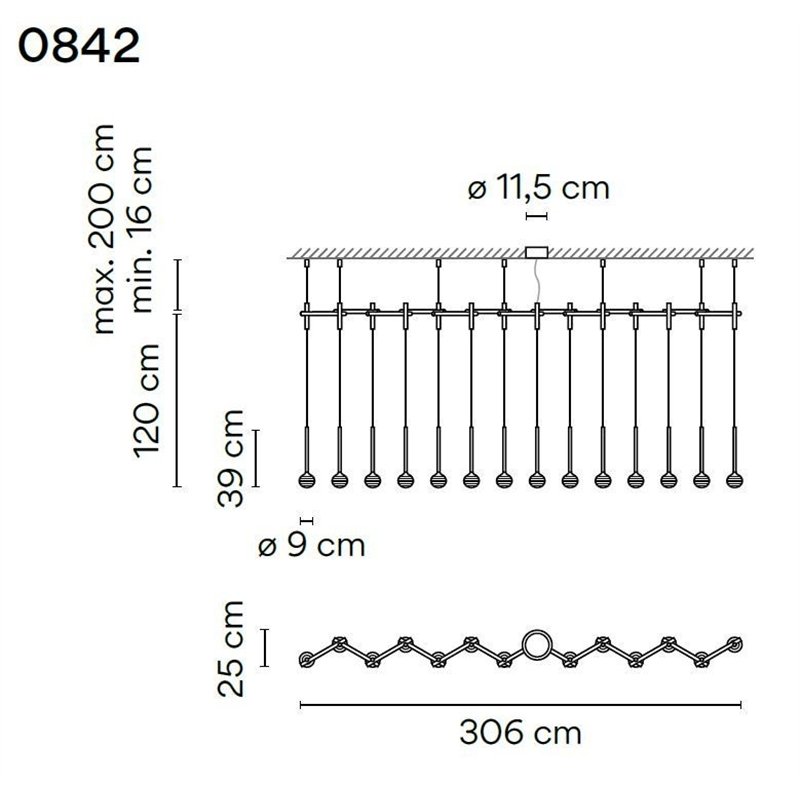 Vibia Algorithm 14X Lineal Recessed lampe a suspension