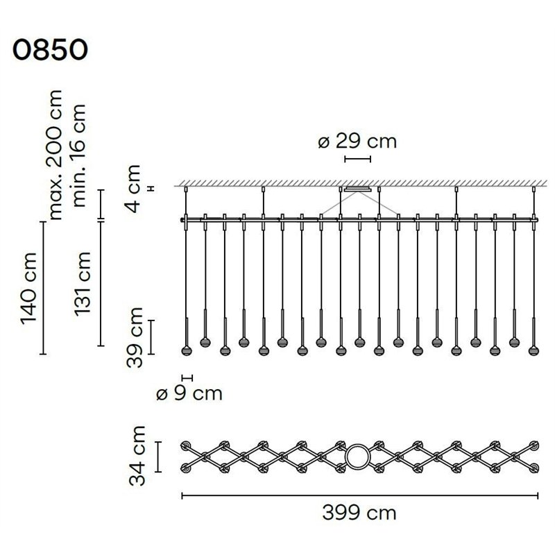 Vibia Algorithm 29X Double Lineal lampe a suspension