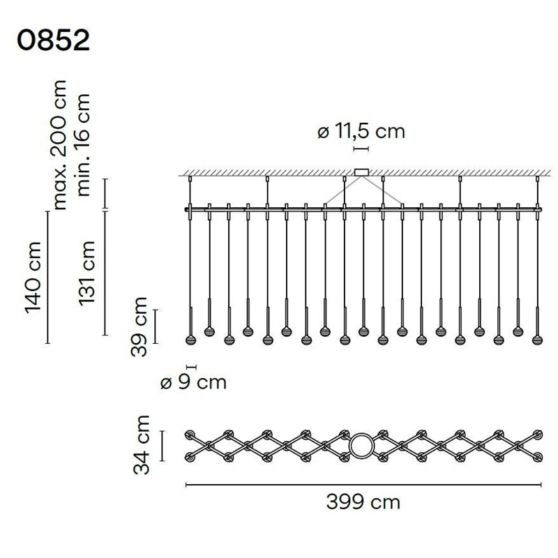 Vibia Algorithm 29X Double Lineal Recessed lampe a suspension