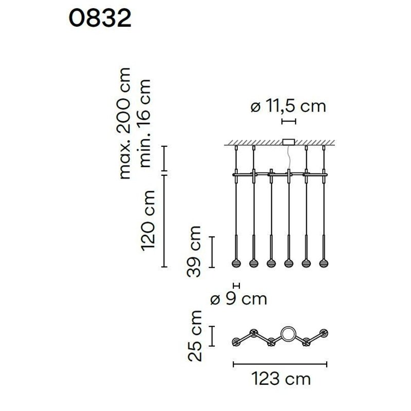 Vibia Algorithm 6X Lineal Recessed lampe a suspension
