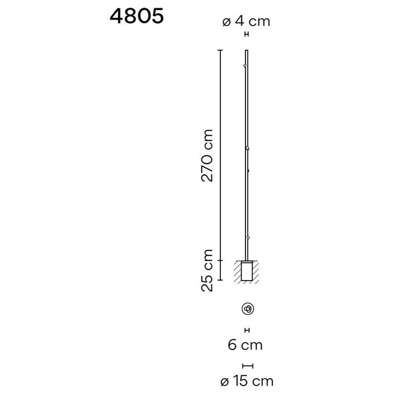 Vibia Bamboo 270 Recessed lampadaire extérieurs