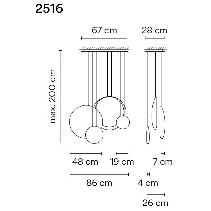 Vibia Cosmos 4X+2X lampe a suspension
