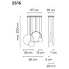 Vibia Cosmos 4X+2X lampe a suspension