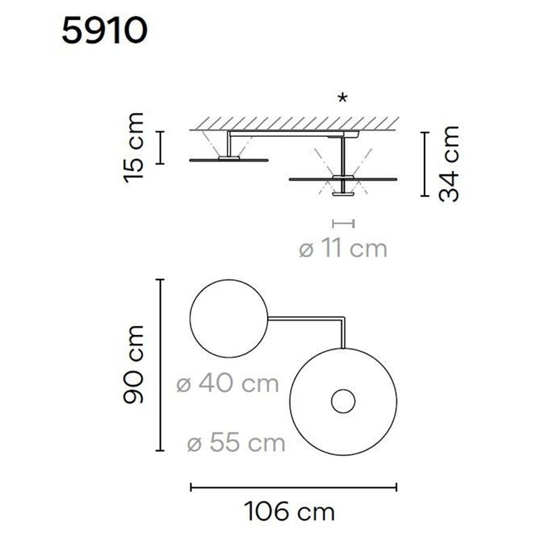 Vibia Flat 3X 106 plafonnier