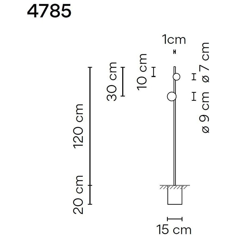 Vibia June 2X 120 Recessed lampadaire extérieurs