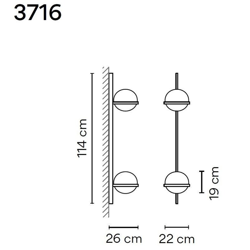 Vibia Palma Vertical 4X 114 applique