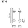 Vibia Palma Vertical 4X 114 applique
