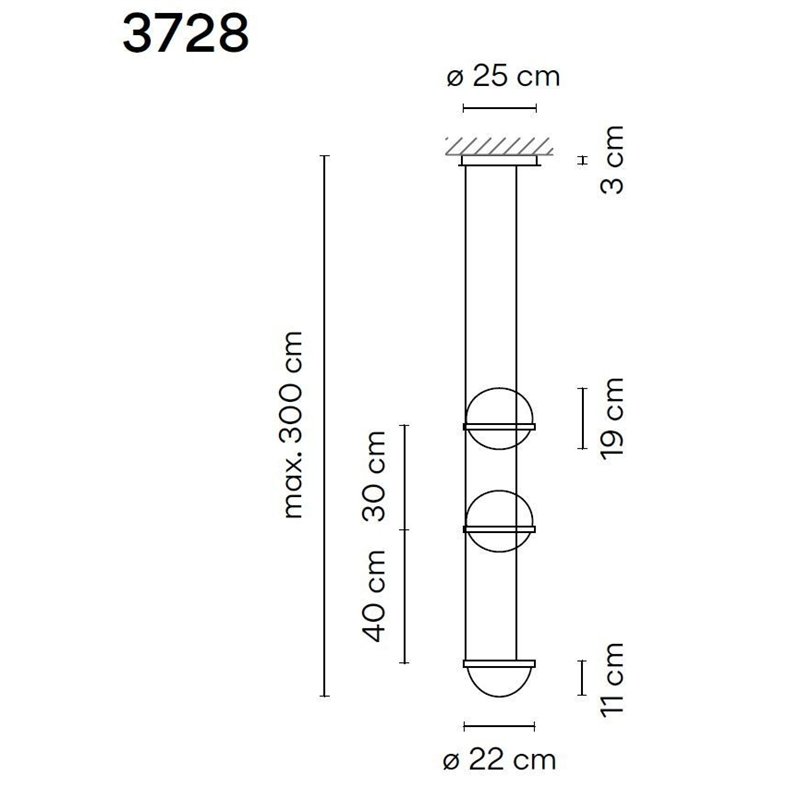 Vibia Palma Vertical 4X 70 lampe a suspension