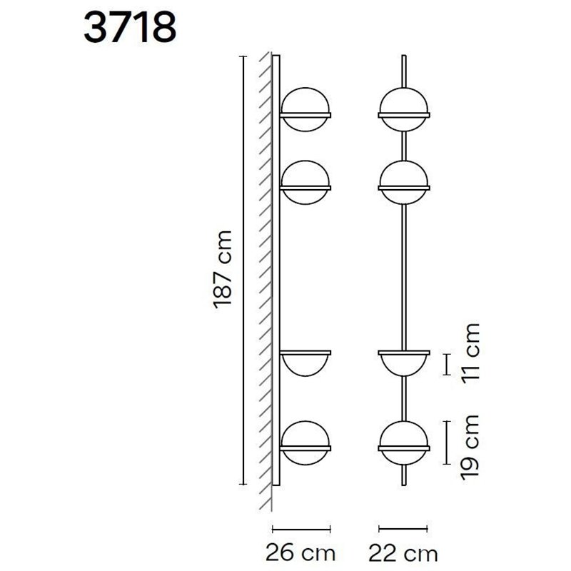 Vibia Palma Vertical 6X 187 applique