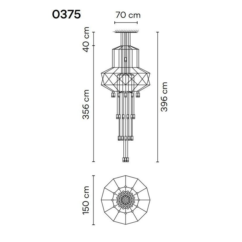 Vibia Wireflow Chandelier 396 lampe a suspension