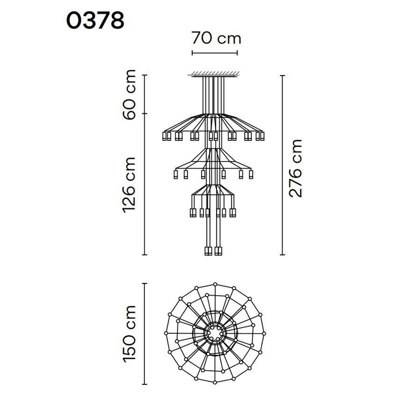 Vibia Wireflow Chandelier 276 lampe a suspension