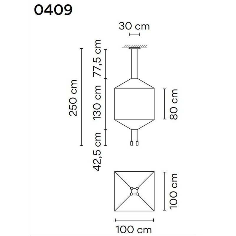 Vibia Wireflow Square 100 lampe a suspension