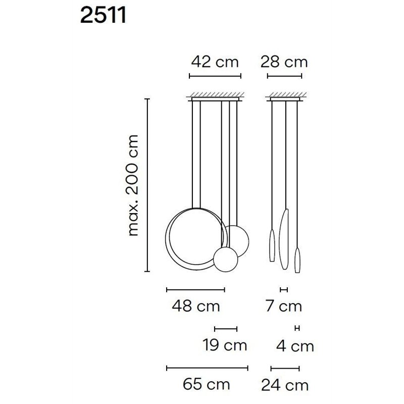 Vibia Cosmos 3X+1X lampe a suspension