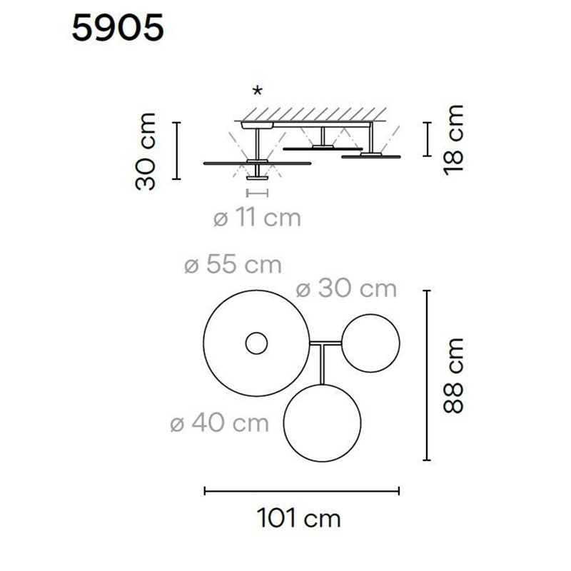 Vibia Flat 4X 101 plafonnier