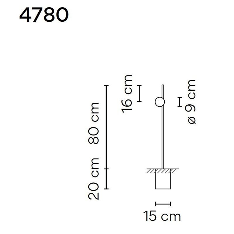 Vibia June 1X 80 Recessed lampadaire extérieurs