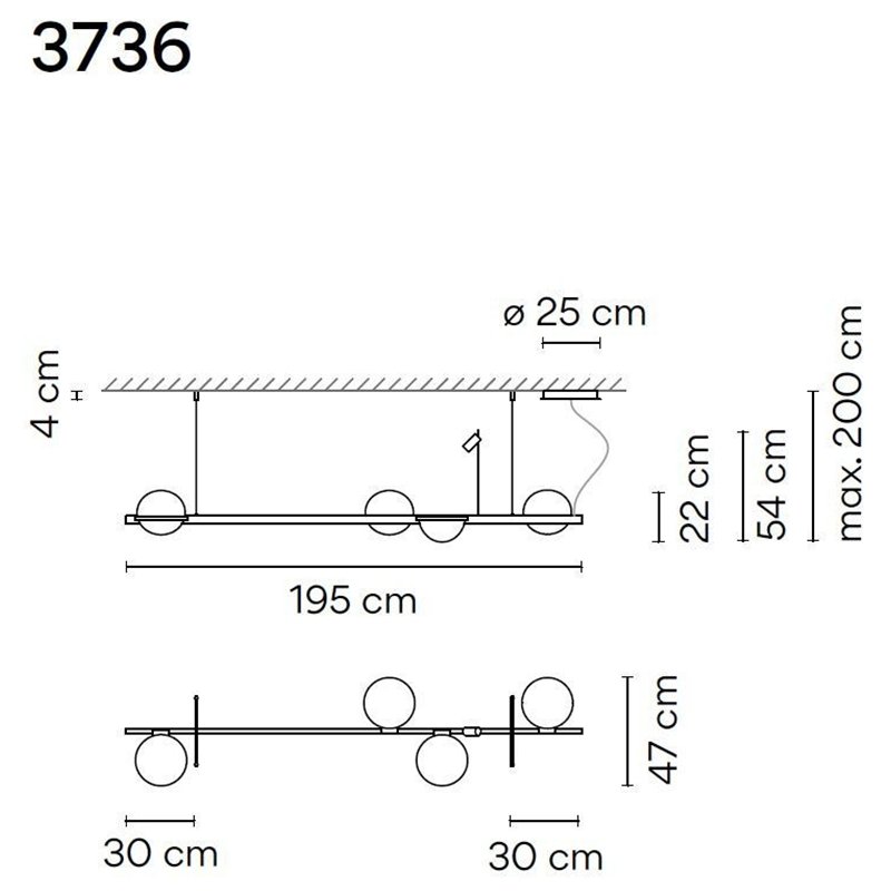 Vibia Palma Horizontal 7X 195 lampe a suspension