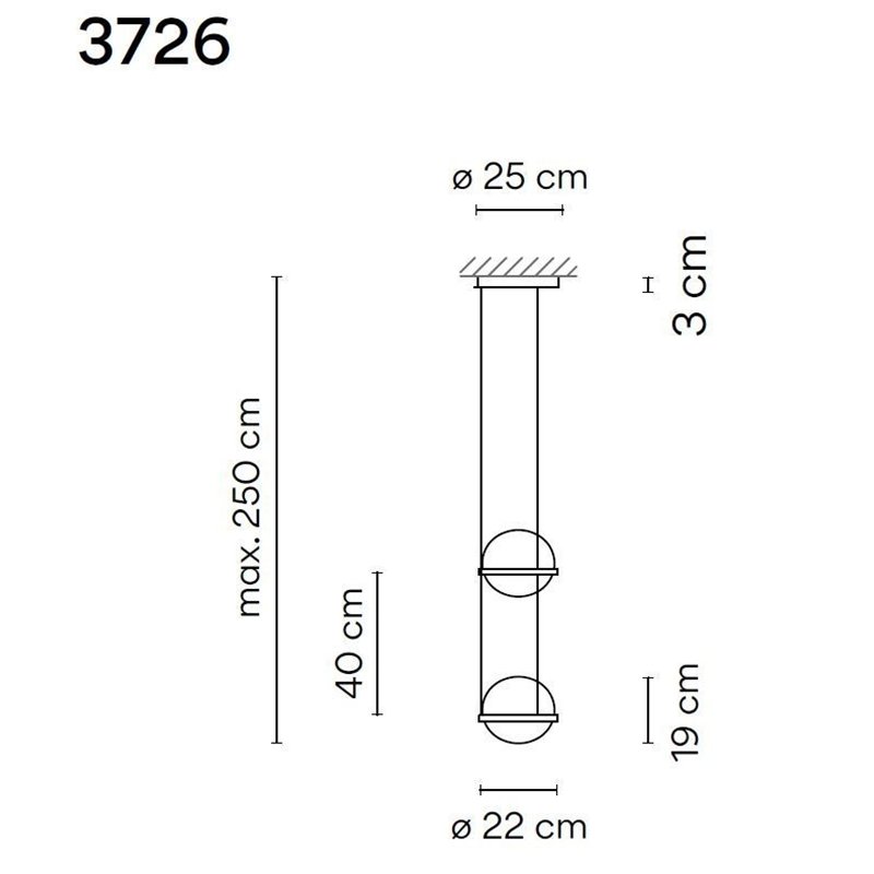 Vibia Palma Vertical 4X 40 lampe a suspension