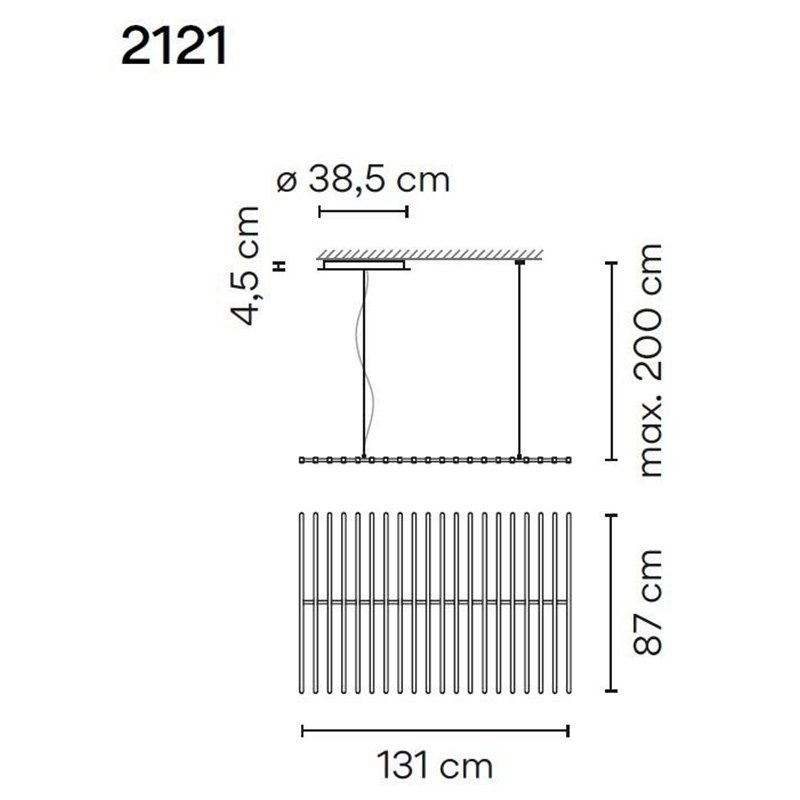 Vibia Rhythm Horizontal 20X 87 lampe a suspension
