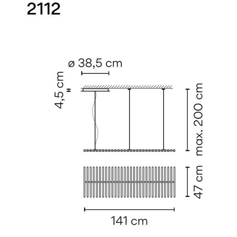 Vibia Rhythm Horizontal 30X 47 lampe a suspension