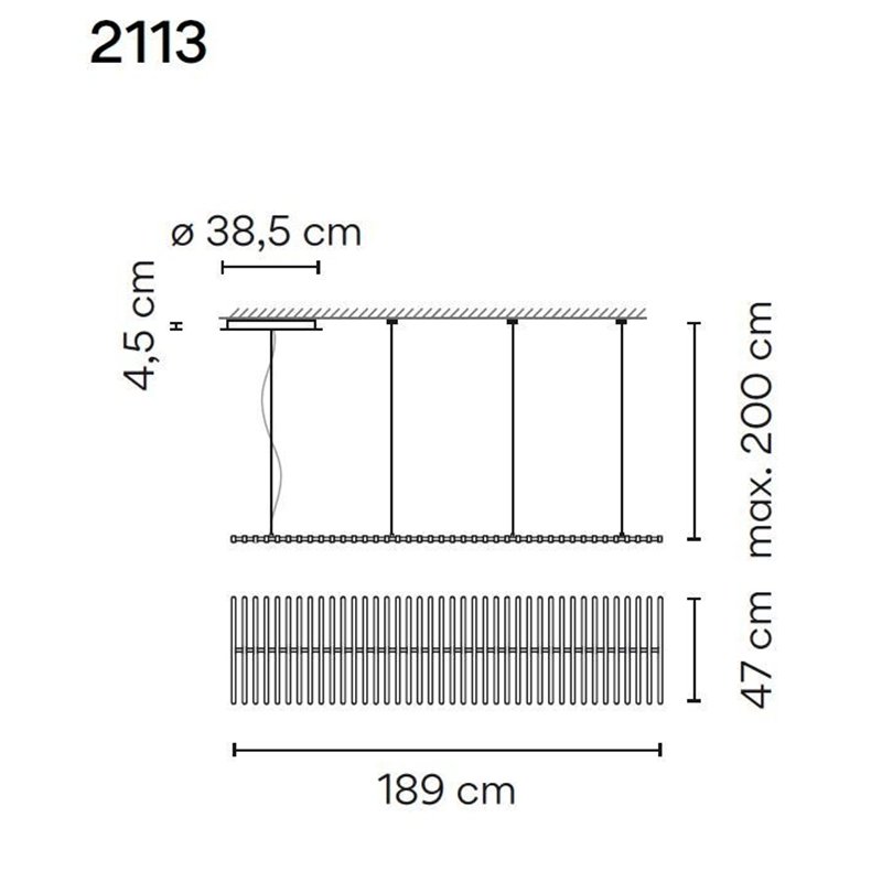 Vibia Rhythm Horizontal 40X 47 lampe a suspension