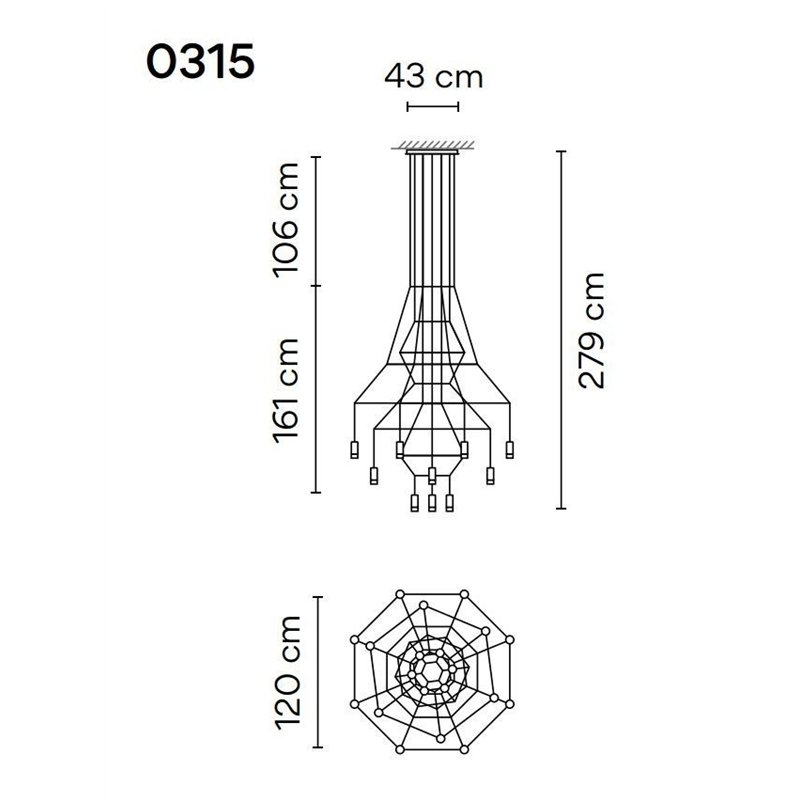 Vibia Wireflow Chandelier 279 lampe a suspension