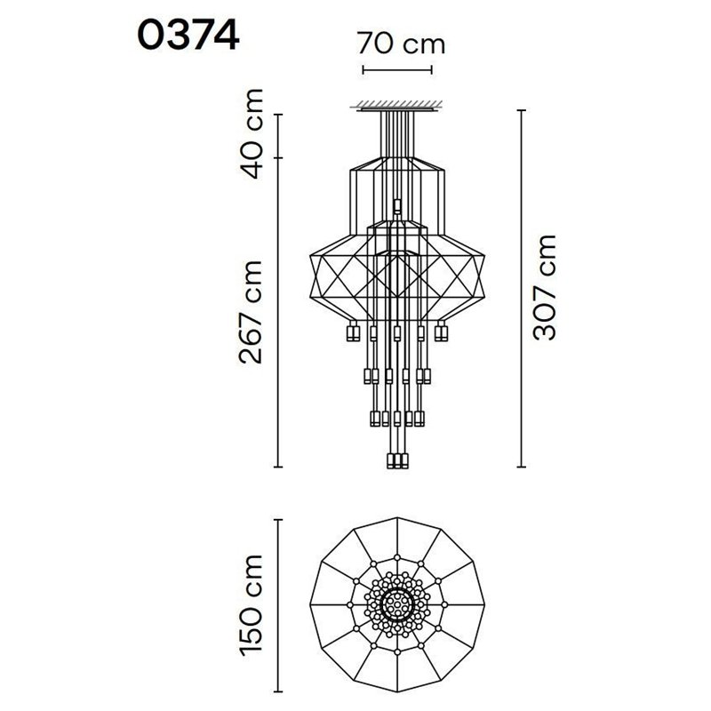 Vibia Wireflow Chandelier 307 lampe a suspension