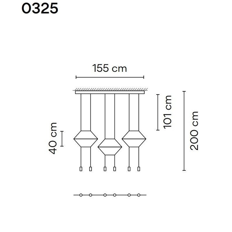 Vibia Wireflow Lineal 6A lampe a suspension