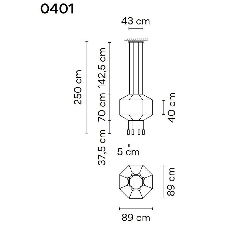 Vibia Wireflow Octagonal 89 lampe a suspension