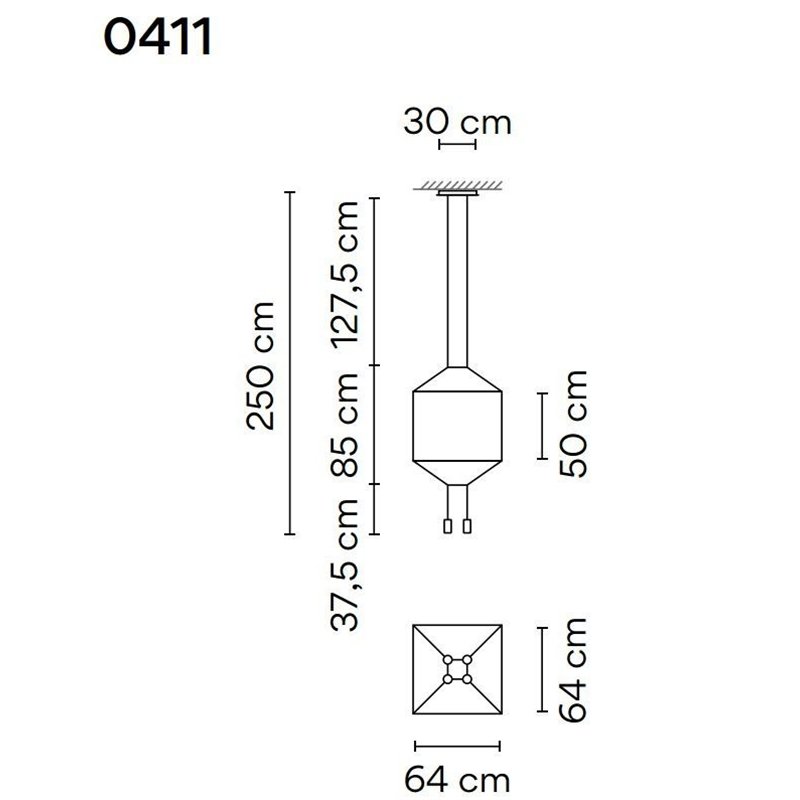 Vibia Wireflow Square 64 lampe a suspension