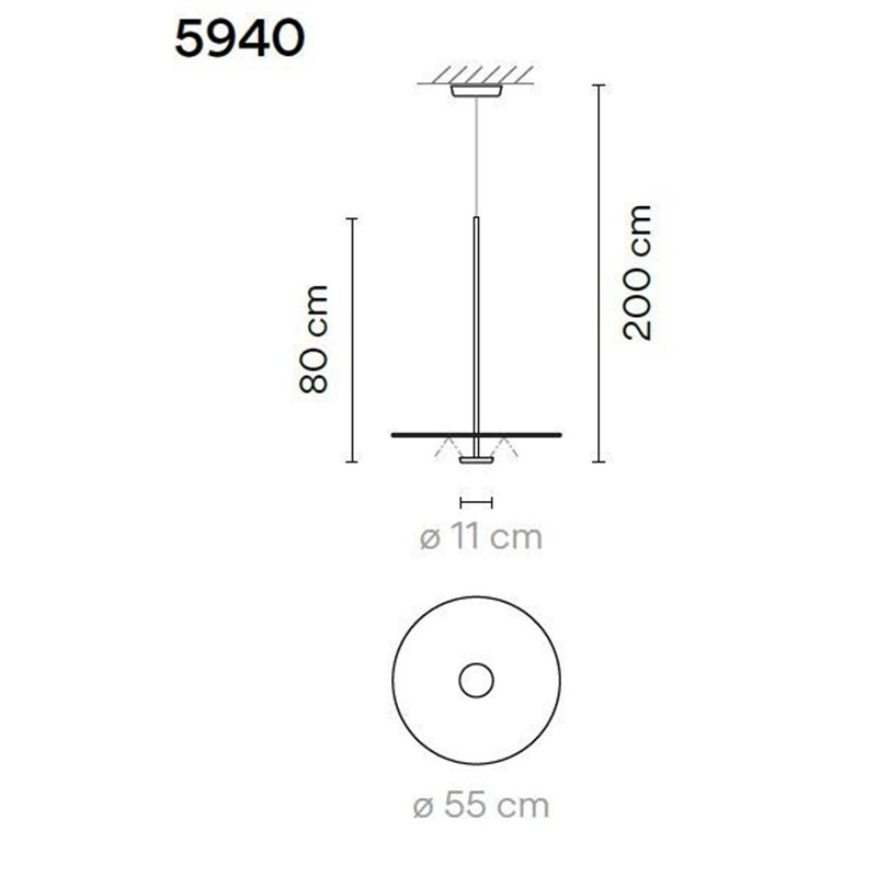Vibia Flat 1X 55 Extended lampe a suspension