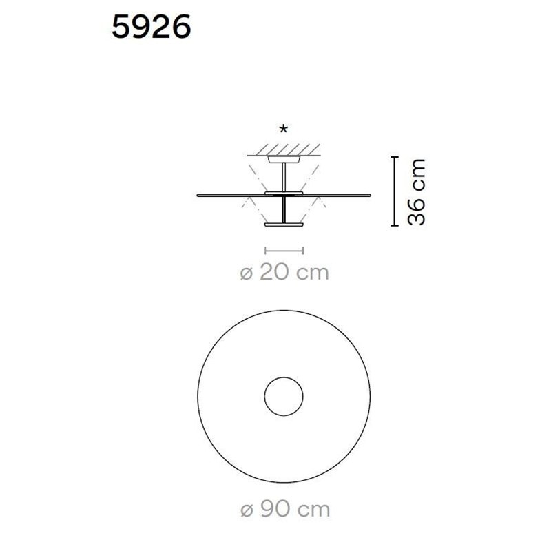 Vibia Flat 2X 90 plafonnier