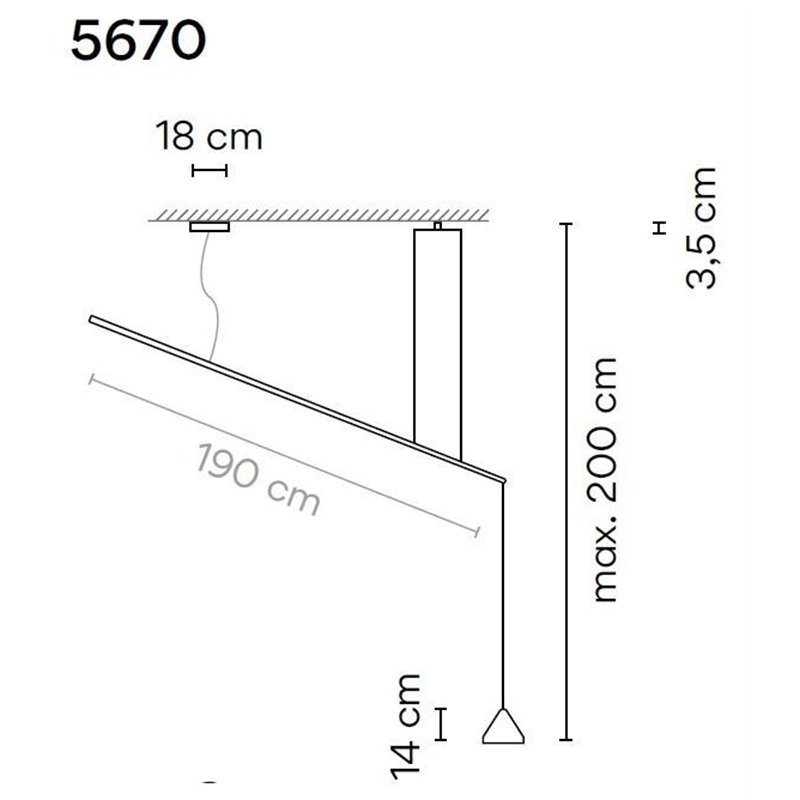 Vibia North 14 2-Point lampe a suspension