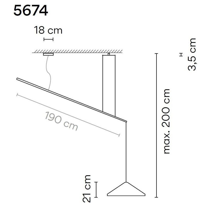 Vibia North 21 2-Point lampe a suspension
