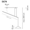 Vibia North 21 2-Point lampe a suspension