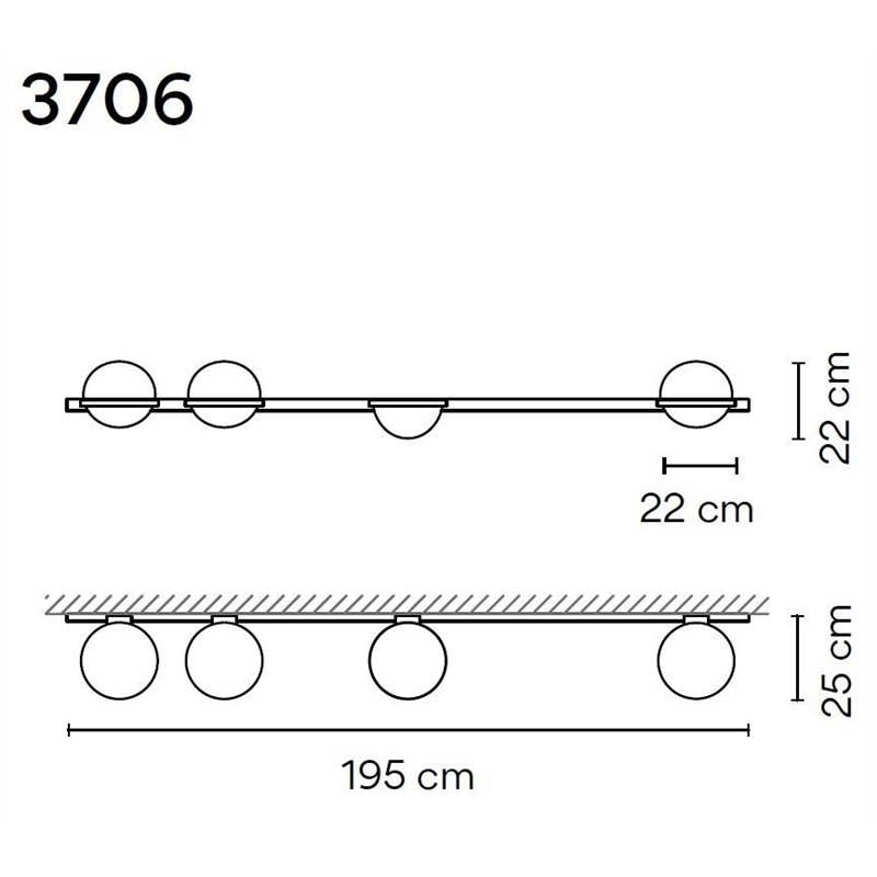 Vibia Palma Horizontal 6X 195 applique