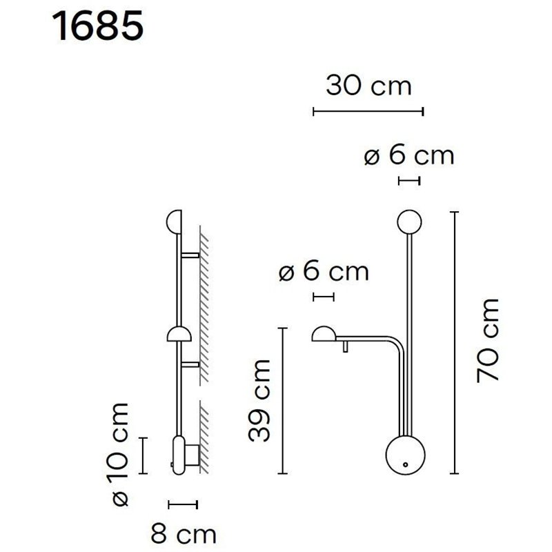 Vibia Pin 2X Left applique